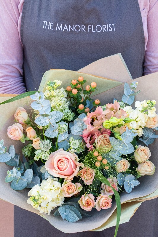 Peaches and Cream Hand tied